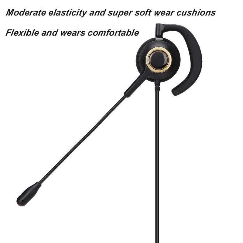 Eboxer Headset with Mic Noise Cancelling, 3.5mm Single Plug, Support Rear Mounted, Ear Hook and Head Mounted, Computer Headset for Business Skype UC Webinar Call Center Office - Mono Headphone - Image 3